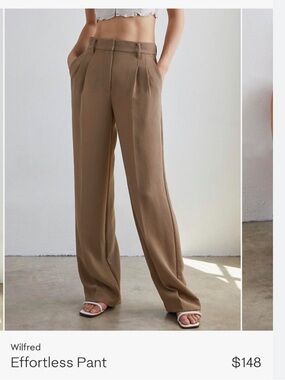 Aritzia effortless pants in shitake size 0. NWT.